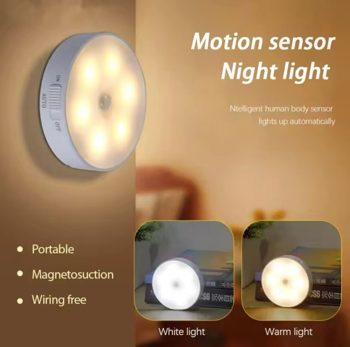 “LED pametna automatska noćna svetla sa senzorom pokreta”💡🔦🕯️🏷️1+1 gratis