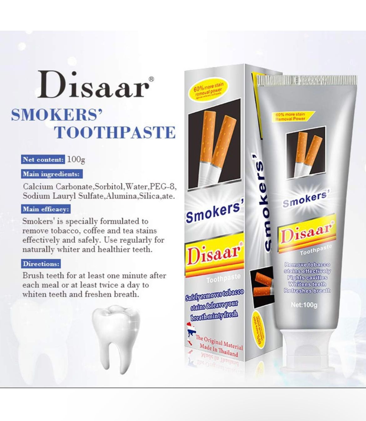 "Disaar" pasta za zube za pušače 🚬❌🦷🪥    1+1 gratis