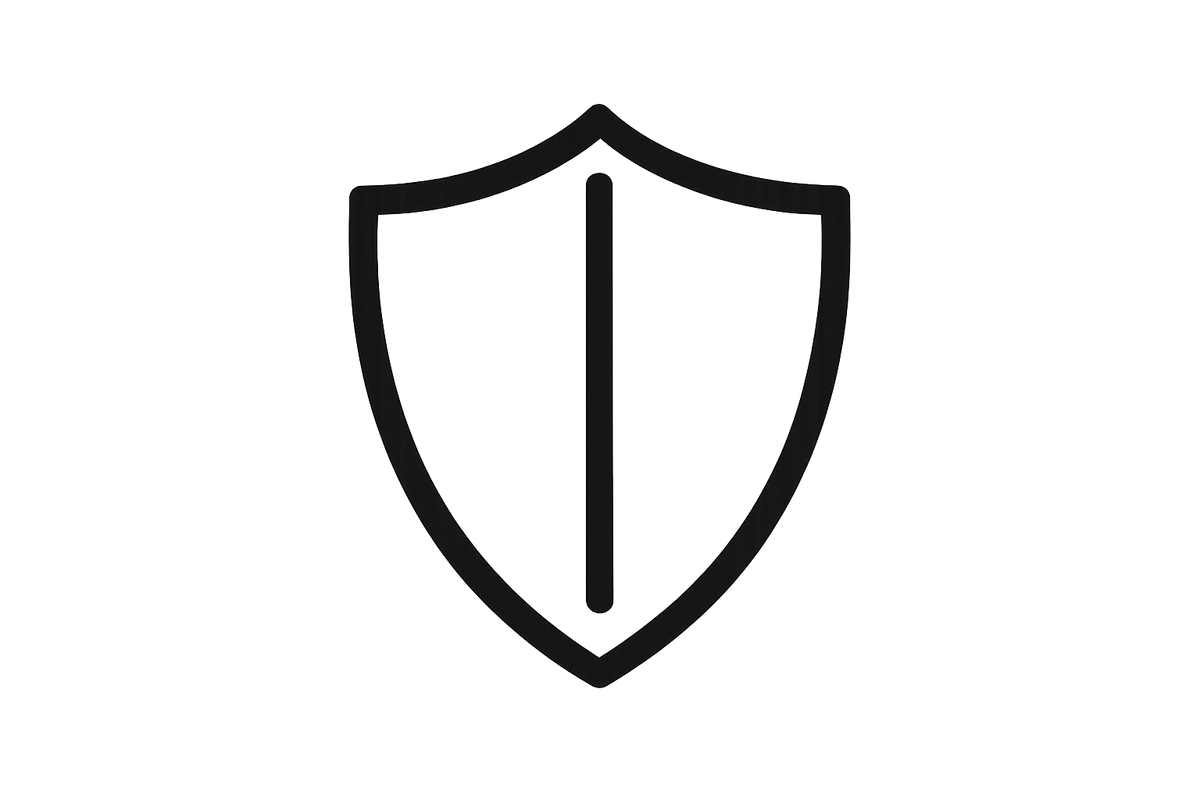 generate me a small shield icon black and white