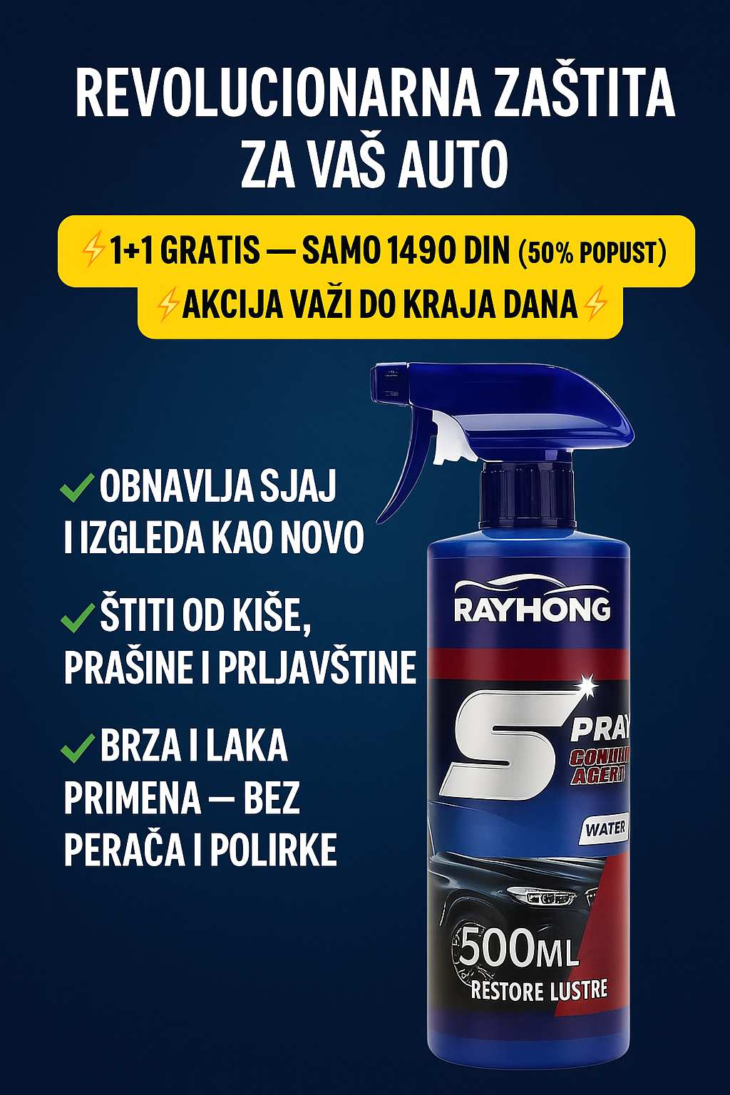 3u1 Sprej za popravku farbe za 🚙🚘🔥500 ml